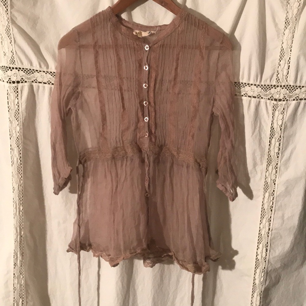 Taupe Boho Blouse
